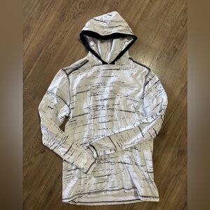 Men's White and Black Long Sleeve with Hood